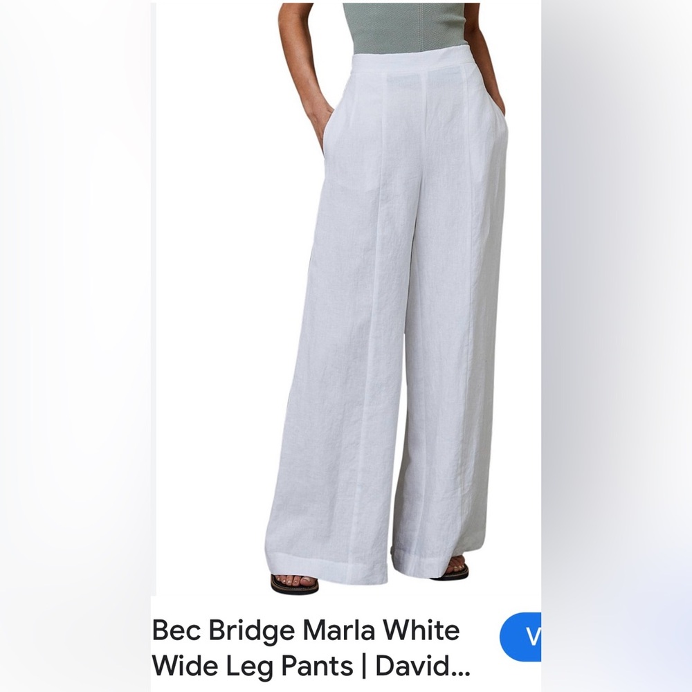 🆕 Anthropologie x bec + bridge White Wide Leg Pants SIMILAR to Marla size 8